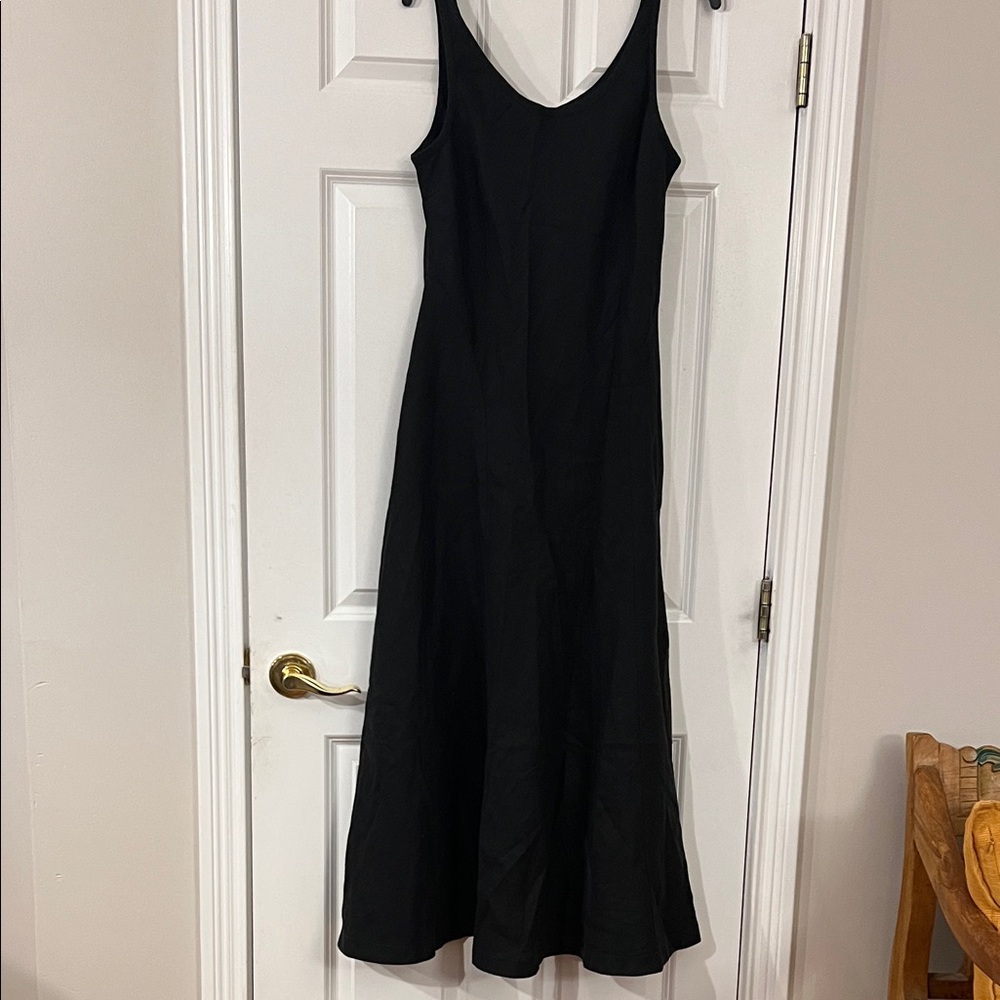 NWT Madewell black linen scoop neck maxi dress